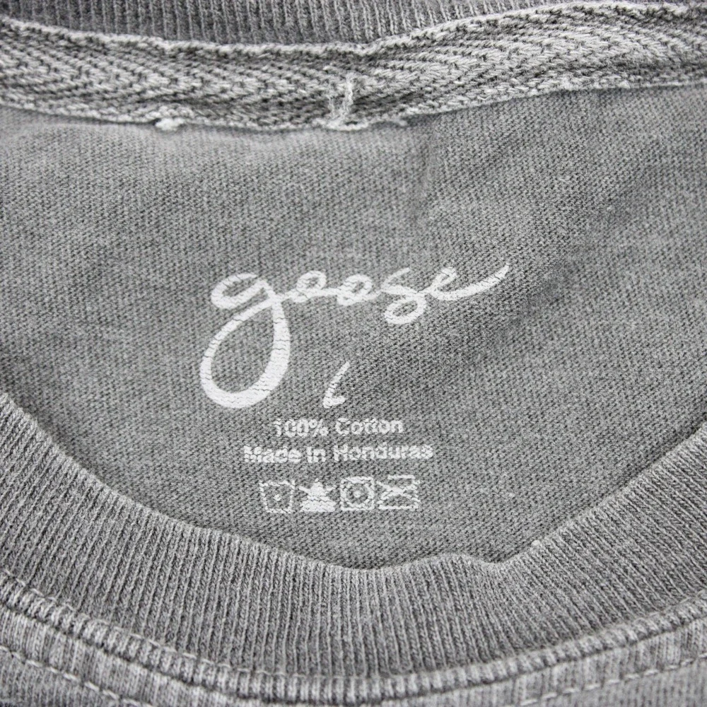 Goose Band Tee Luna Moth Graphic Mineral Wash Charcoal Grey T-Shirt Large - Picture 4 of 9